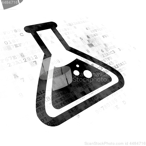 Image of Science concept: Flask on Digital background
