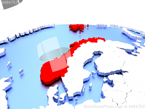 Image of Norway on globe