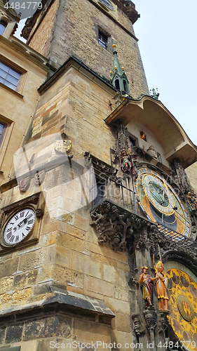 Image of Old Town Hall Tower with Astronomical Clock in Prague