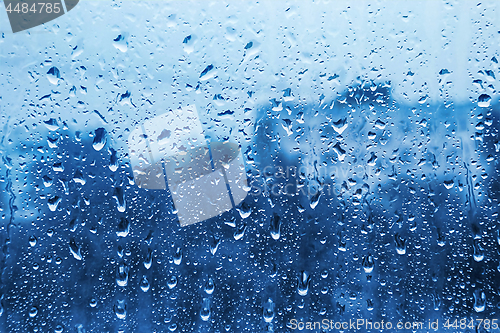 Image of Water drops on glass background