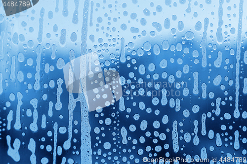 Image of Soap foam pattern on glass