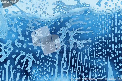 Image of Soap foam pattern on glass