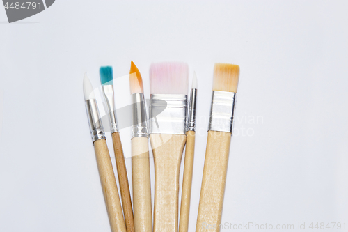 Image of Set of various colorful brushes for drawing