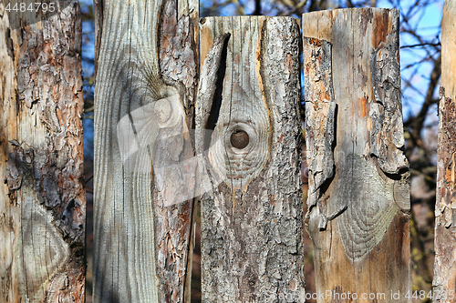 Image of Old wooden weathered fence 