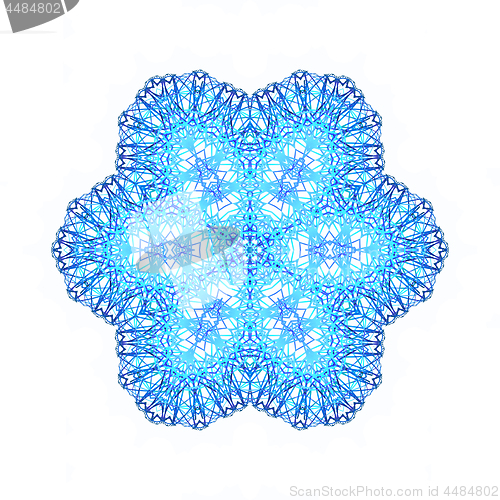 Image of Blue abstract concentric shape on white background