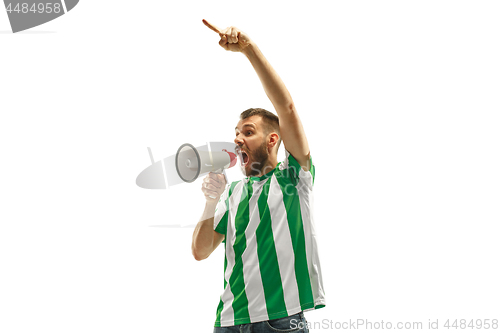 Image of Irish fan celebrating on white background