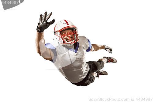 Image of one american football player man studio isolated on white background