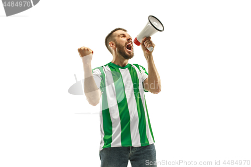 Image of Irish fan celebrating on white background