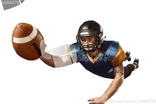 Image of one american football player man studio isolated on white background