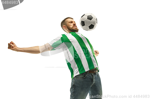 Image of Irish fan celebrating on white background