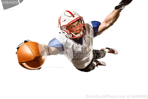 Image of one american football player man studio isolated on white background