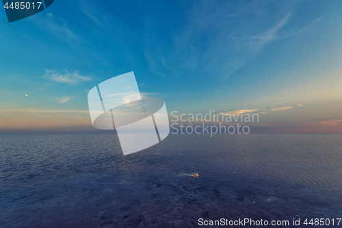 Image of Beauty sunset on salty lake