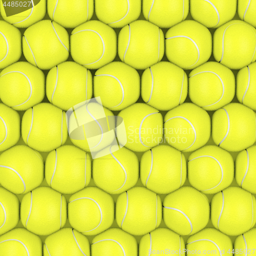 Image of Rows with tennis balls