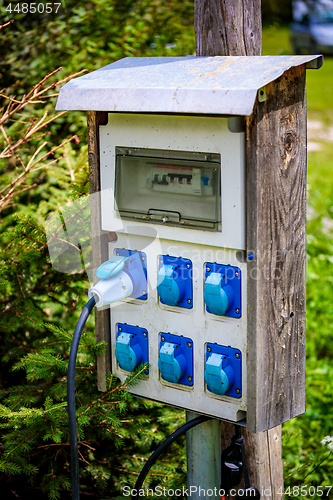 Image of Power sockets at a camping site