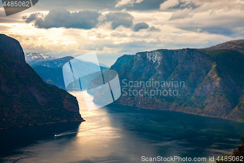 Image of Beautiful Nature Norway Stegastein Lookout.