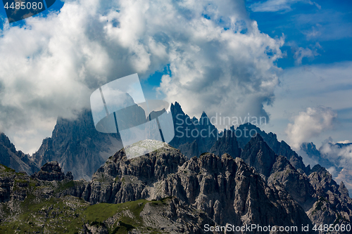 Image of National Nature Park Tre Cime In the Dolomites Alps. Beautiful n