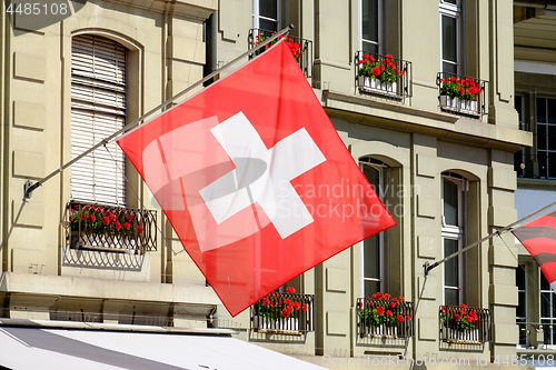 Image of Flag of Swiss in the city Bern