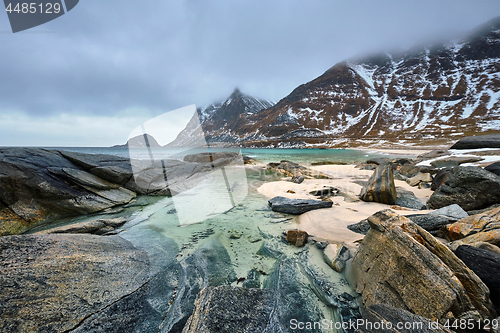 Image of Rocky coast of fjord in Norway