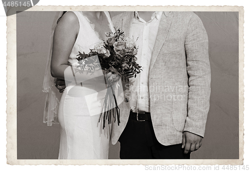 Image of Vintage photo with newlywed