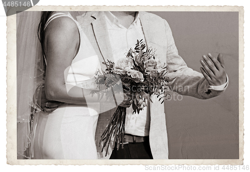 Image of Vintage photo with newlywed