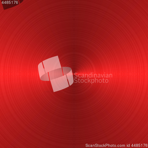 Image of Red metal texture with concentric circular pattern