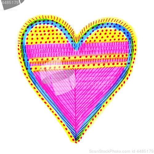 Image of Abstract heart with colorful pattern