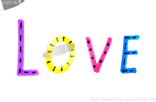 Image of Word LOVE from colorful letters