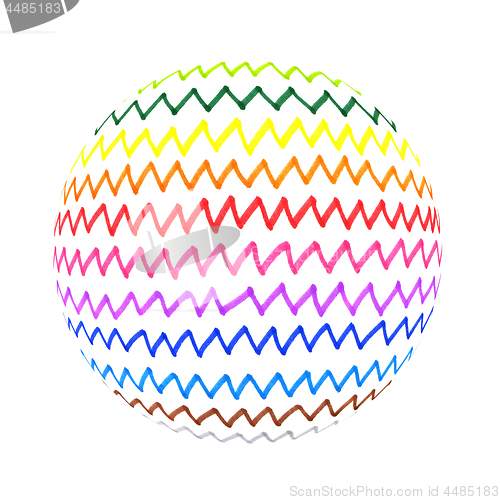 Image of Abstract colorful zigzag lines shape