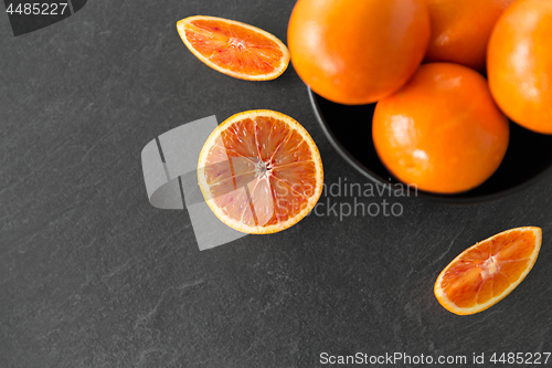 Image of close up of fresh juicy blood oranges