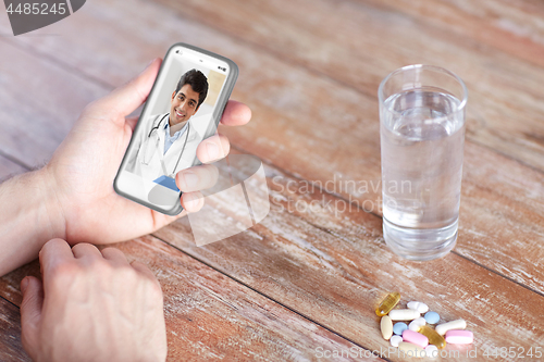 Image of patient having video chat with doctor on cellphone