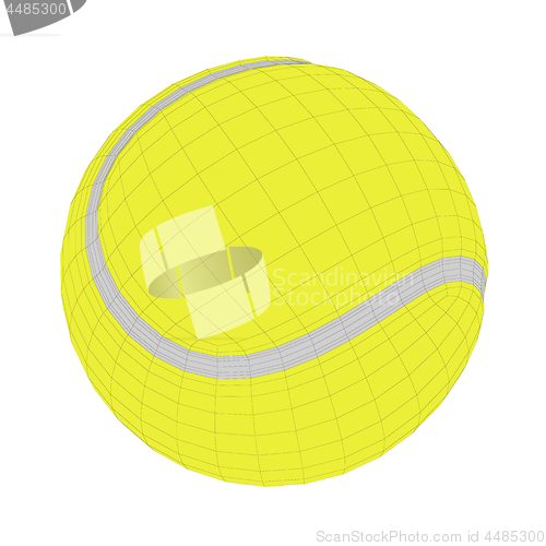 Image of 3D wire-frame model of tennis ball