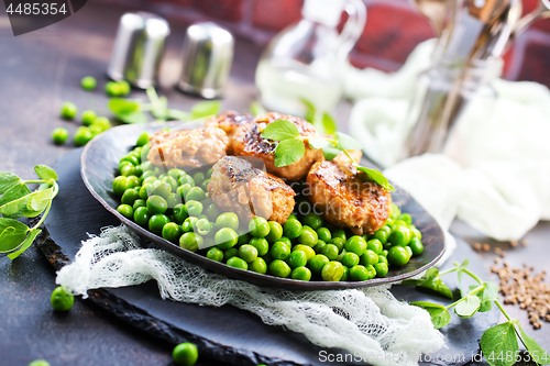 Image of green peas with cutlets