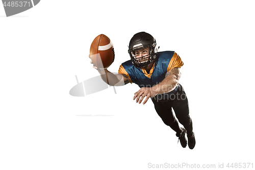 Image of one american football player man studio isolated on white background