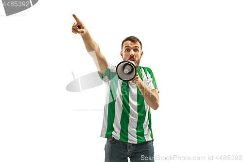 Image of Irish fan celebrating on white background