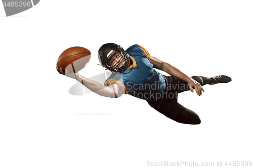 Image of one american football player man studio isolated on white background