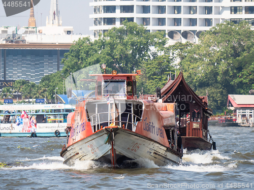 Image of Ferry traffic on the Chao Praya River in Bangkok