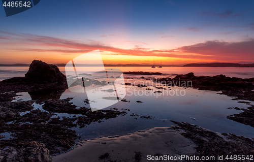 Image of Sunset Batemans Bay Australia with yachts