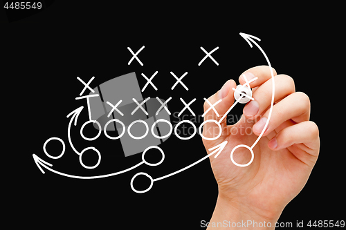 Image of Coach Drawing American Football Game Strategy 