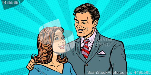 Image of a couple of businessman and businesswoman