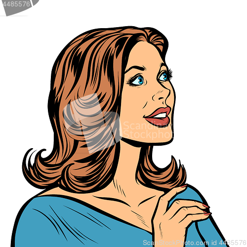 Image of beautiful woman in profile