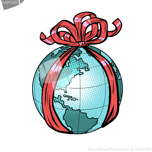 Image of planet earth holiday gift