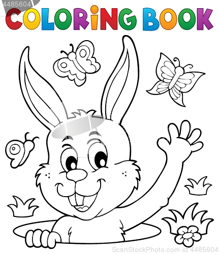 Image of Coloring book lurking Easter bunny