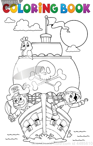 Image of Coloring book vessel with pirates