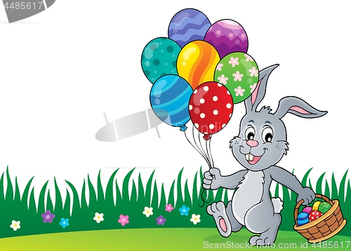 Image of Easter bunny with balloons image 2