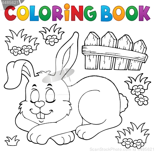 Image of Coloring book sleeping bunny theme 1