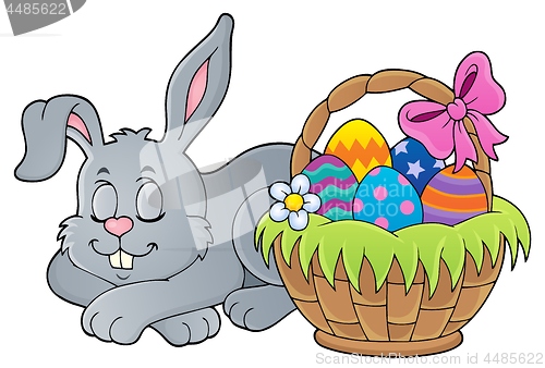 Image of Sleeping Easter bunny theme image 1