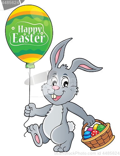 Image of Easter rabbit with balloon image 1