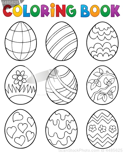 Image of Coloring book Easter eggs theme 4