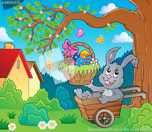 Image of Easter bunny in wheelbarrow image 3