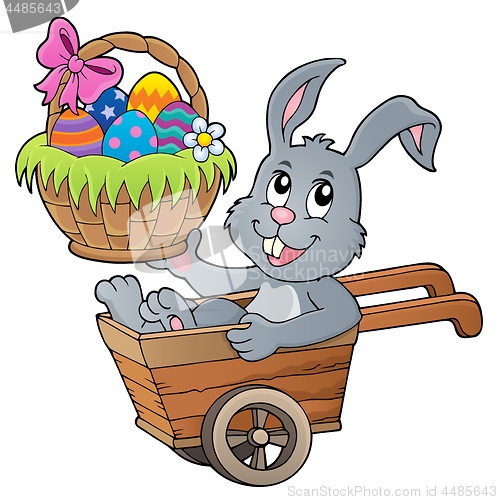 Image of Easter bunny in wheelbarrow image 2